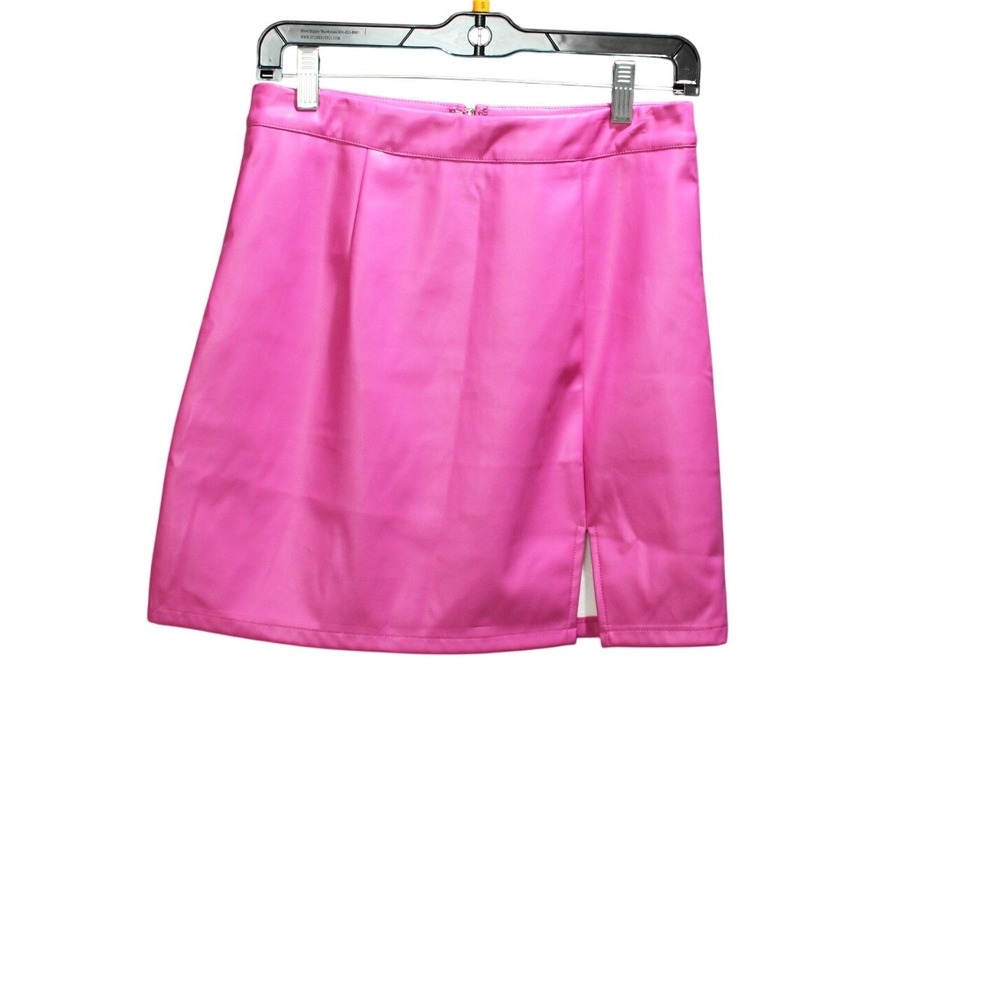 Entro Pink Faux Leather Mini Skirt Medium PU Pencil Skirt 29 Waist NWT
